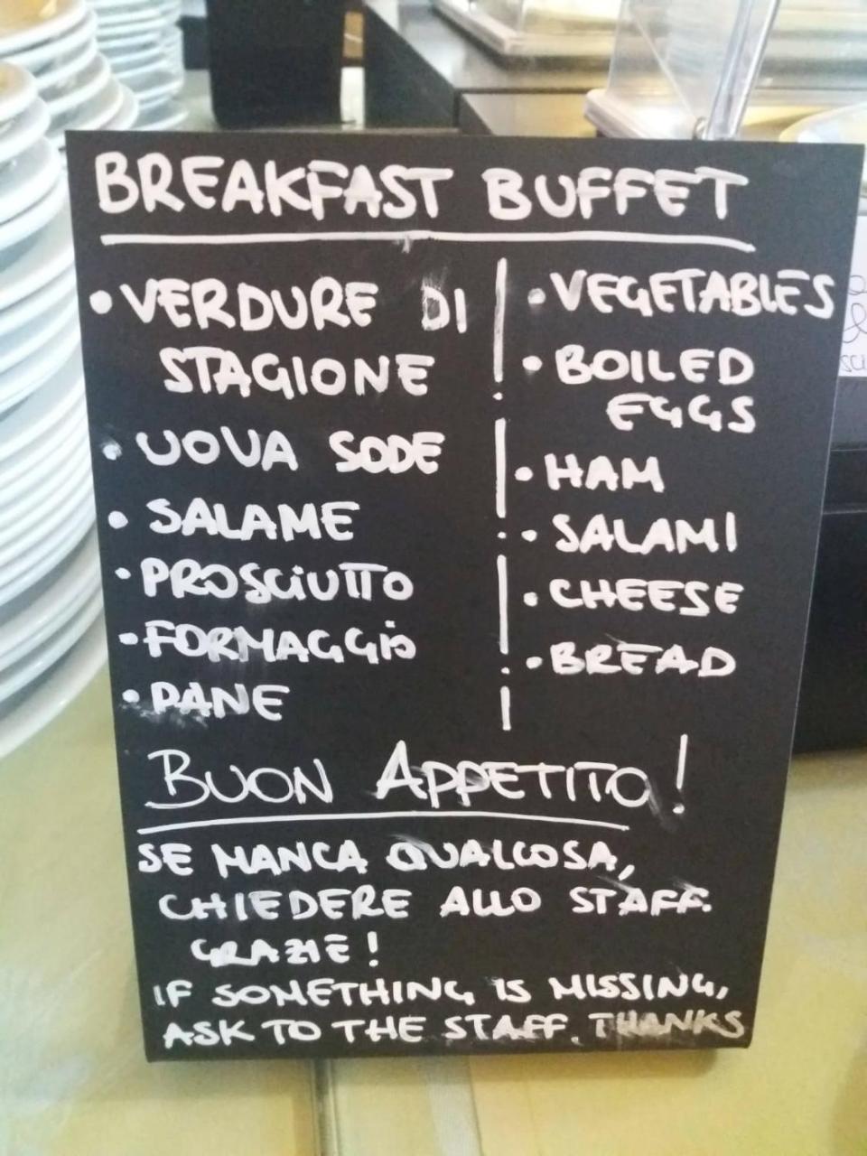 Columbus Urban Resort Firenze Bagian luar foto Menu in Italian